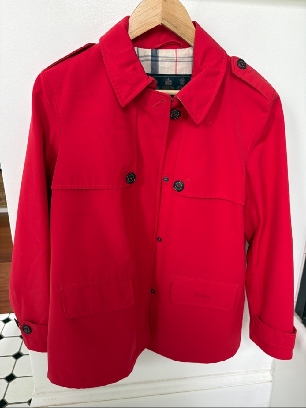 Barbour Summer Tartan Red Lightweight Jacket - waterproof